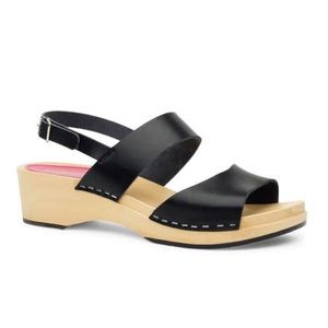 SWEDISH HASBEENS Sandals Wooden Platform Leather